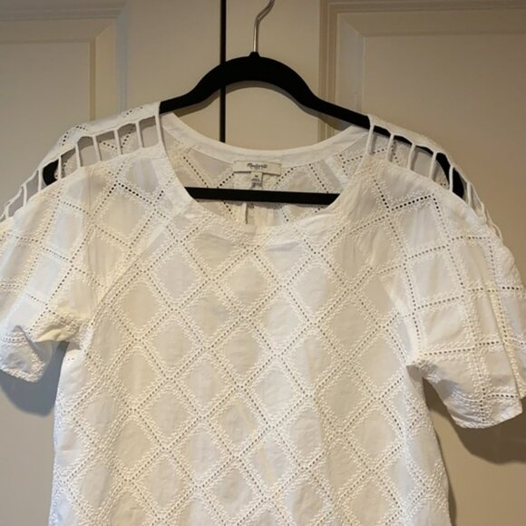 Madewell White Cut Out Shoulder Top - Picture 4 of 5